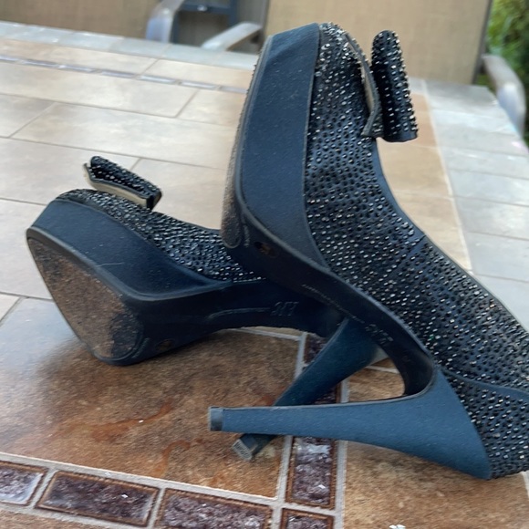 INC International Concepts Platform Heels with Small Shiny Rhinestones - Picture 5 of 8